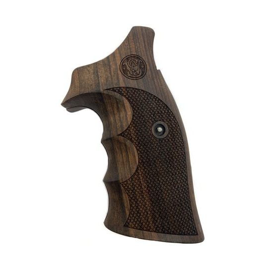 KSD Smith & Wesson K/L gungrips round butt frame walnut with logo 3