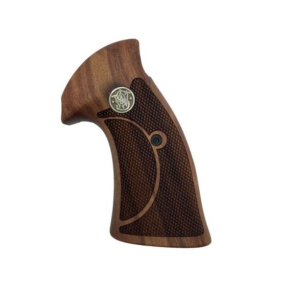 KSD Smith & Wesson K/L gungrips round butt frame Classic rosewood + silver logo