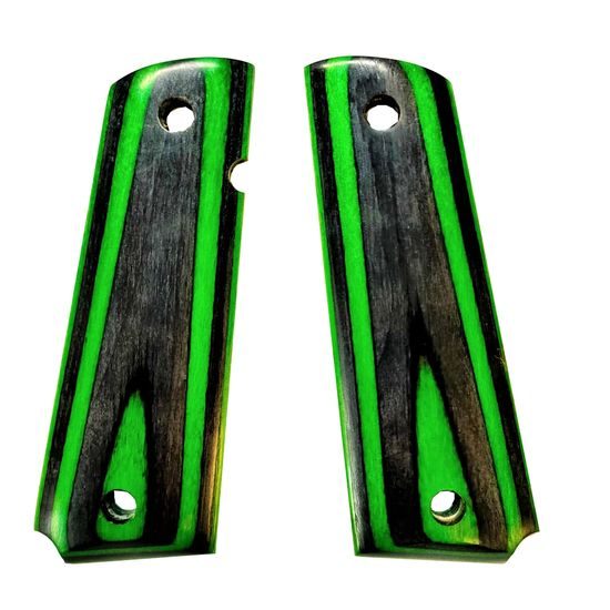 FORM 1911 grips, green and black laminate, smooth surface