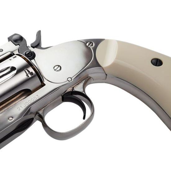 Vzduchový revolver Schofield 6" silver na diabolky