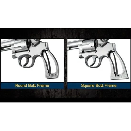 KSD Smith & Wesson K/L gungrips round butt frame Classic rosewood + silver logo