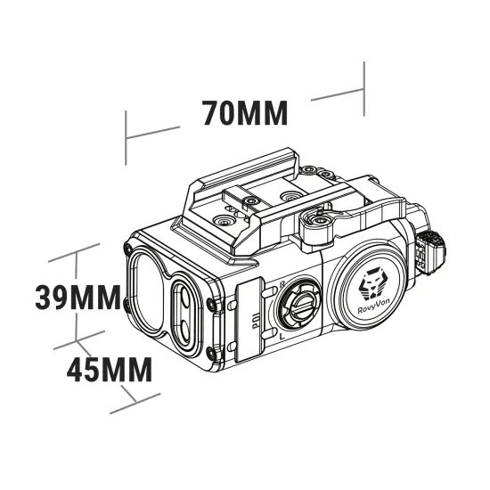 RovyVon GL5 Pro 4v1 taktické světlo na montážní lištu (400 lm)