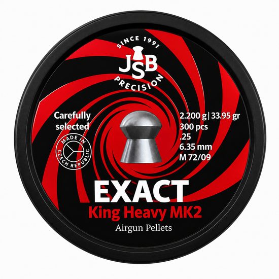 JSB Exact King Heavy MKII Airgun Pellets 6.35mm 300pcs