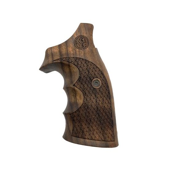 KSD Smith & Wesson K/L gungrips square butt frame Classic walnut with logo 2