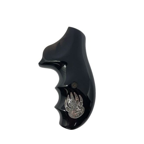 KSD Ruger SP101 gungrips black acrylate with silver motif