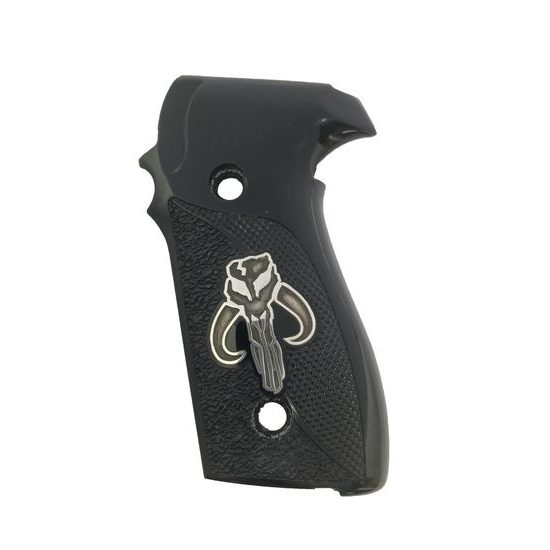 Střenky KSD Sig Sauer P228/229 černý akrylát se stříbrným motivem