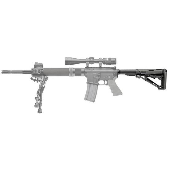 Pažba Hogue AR-15 zasouvatelná Commercial Steel Gray