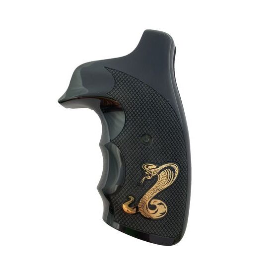 Střenky KSD Colt Diamondback černý akrylát s bronzovým logem "had"