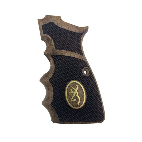 KSD Browning Hi-Power ergonomic gungrips walnut with bronze logo