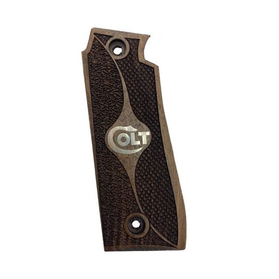 KSD Colt Mustang Plus II gungrips walnut with silver logo 3