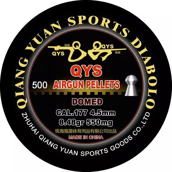 QYS Domed 4,50mm 0,58g airgun pelelts, 500pcs