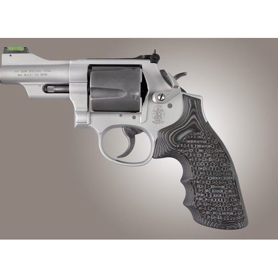 Střenky Hogue Smith & Wesson K/L round butt G10 Piranha černé/šedé