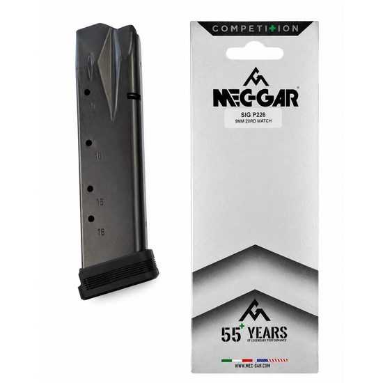 Mec-Gar Sig Sauer P226 Magazine 9mm Luger 20 Rounds Match - Aluminum Base Pad