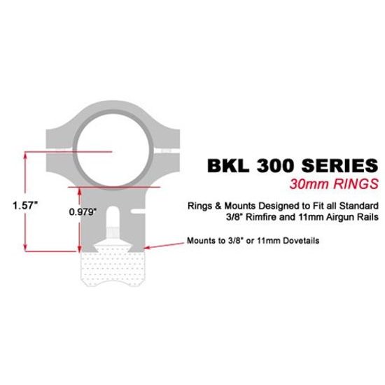 Dvoudílná vysoká montáž BKL 302MB 11mm prstenec 30mm