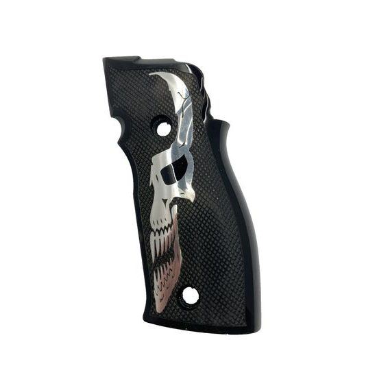 Střenky KSD Sig Sauer P226 SAO, X-Five a X-Six černý akrylát se stříbrným motivem