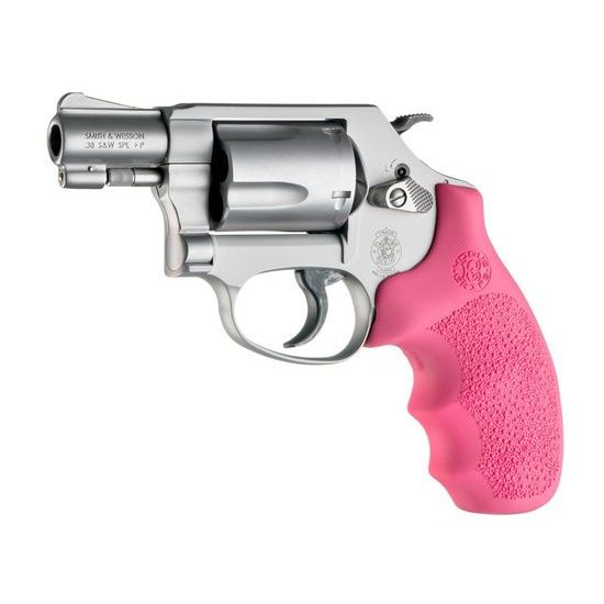 Střenky Hogue Smith & Wesson J rám round butt laser růžové