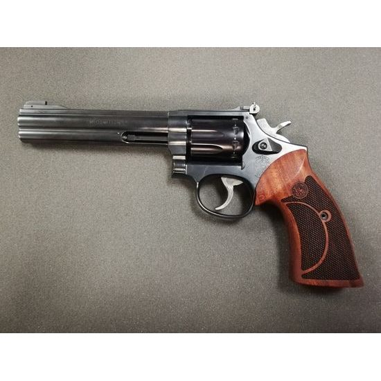 KSD Smith & Wesson K/L gungrips round butt frame Classic rosewood + silver logo