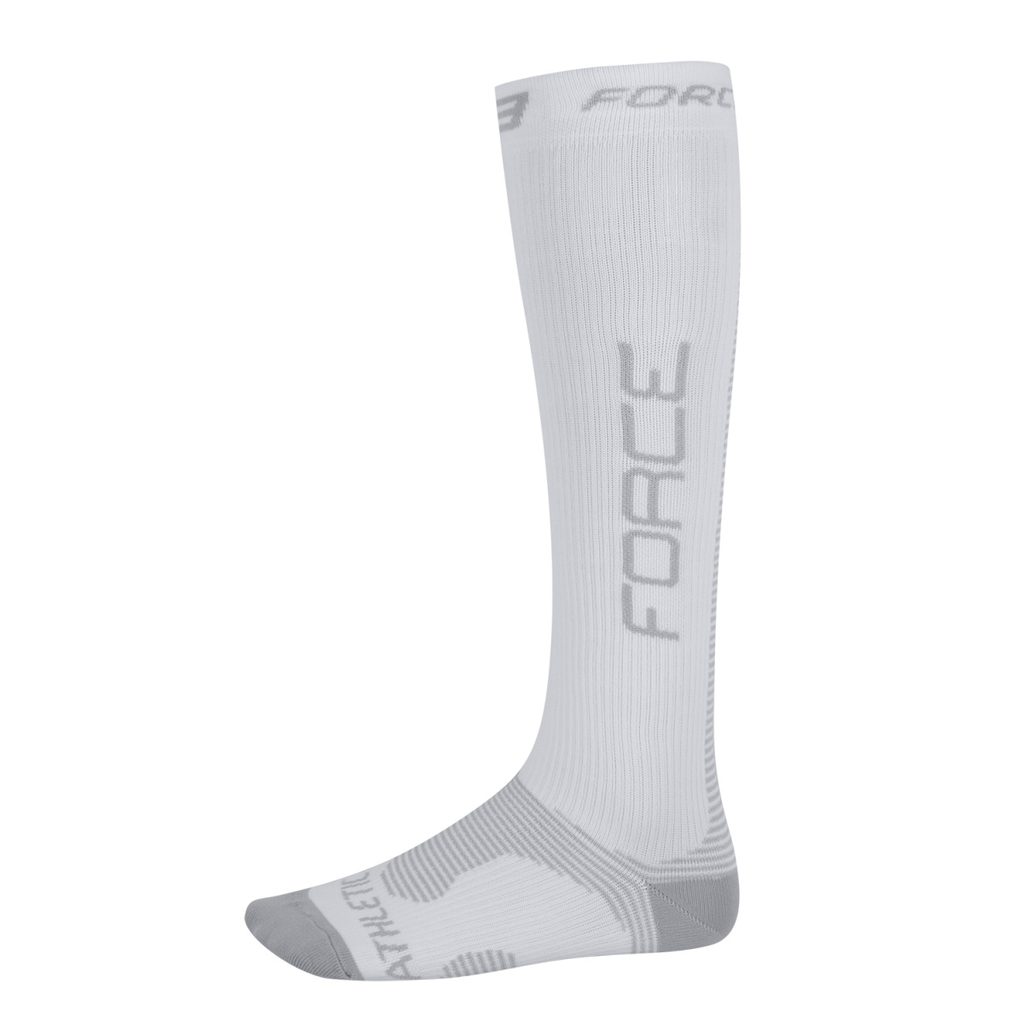 Ponožky FORCE ATHLETIC PRO Kompresní, bílo - šedé | FORCE | Kompresní |  Ponožky, Oblečení | MIKEBIKE