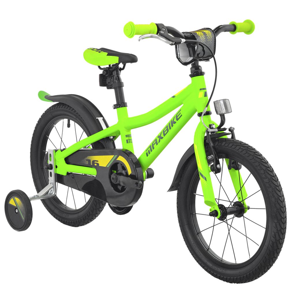 Dětské kolo Maxbike 16" - Zelená | Maxbike | Dětská 16" kola, 4-6 let, 100  - 125 cm | Dětská kola, Jízdní kola | MIKEBIKE