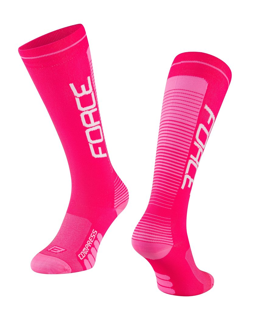 Kompresní ponožky Force COMPRESS, růžové | FORCE | Kompresní | Ponožky,  Oblečení | MIKEBIKE