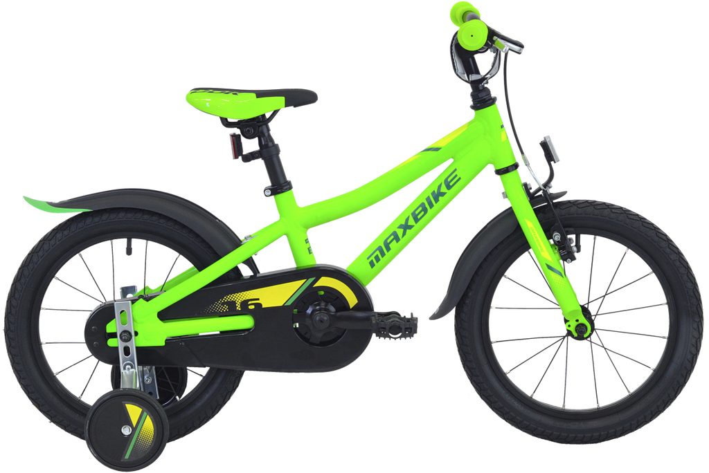 Dětské kolo Maxbike 16" - Zelená 2022 | Maxbike | Dětská 16" kola, 4-6 let,  100 - 125 cm | Dětská kola, Jízdní kola | MIKEBIKE