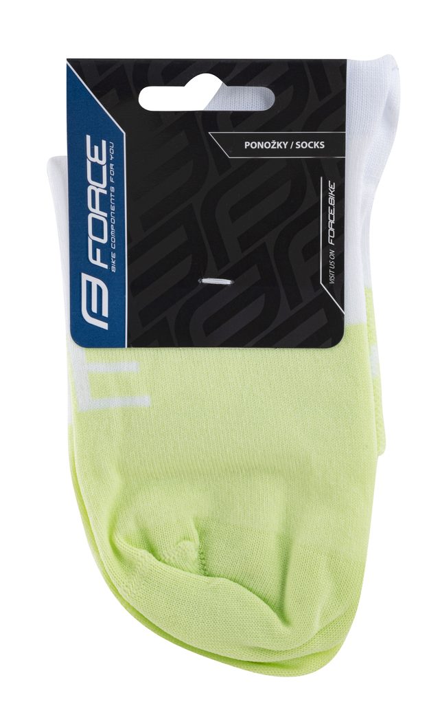 Ponožky FORCE ONE, zeleno-bílé | FORCE | Krátké | Ponožky, Oblečení |  MIKEBIKE