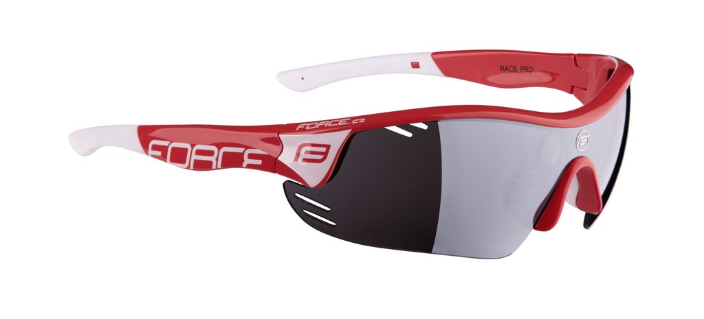 Brýle Force RACE PRO červeno - bílé,černá laser skla | FORCE |  Sportovní/Fotochromatické | Brýle, Přilby a brýle | MIKEBIKE