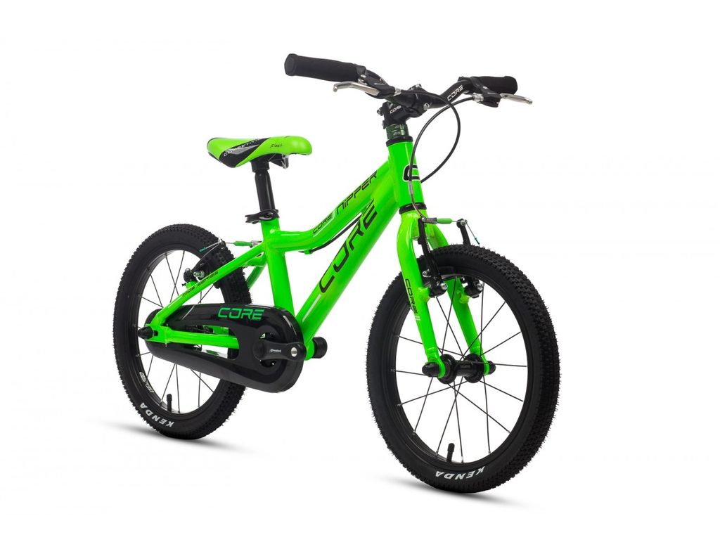 Dětské kolo Core Nipper 16" zelené V-brake ultralight (6.08 kg) 2023 | Core  | Dětská 16" kola, 4-6 let, 100 - 125 cm | MIKEBIKE
