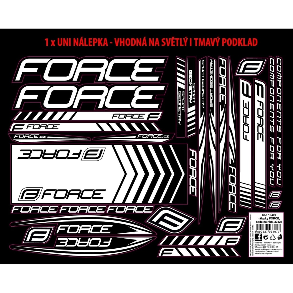 Nálepky Force REN na rám, 37x27cm, UV lak | FORCE | Nálepky na kolo | Kryty  pod řetěz, ochrana rámu, Příslušenství | MIKEBIKE