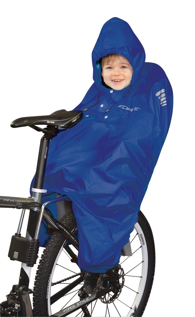 Pláštěnka Force na dítě v sedačce, modrá | FORCE | Pláštěnky | Oblečení |  MIKEBIKE
