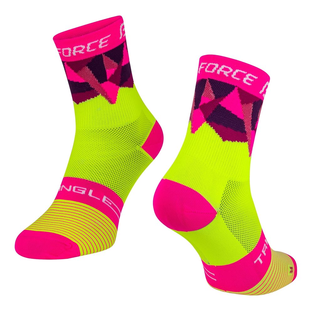 Ponožky Force TRIANGLE, fluo - růžové | FORCE | Dlouhé | Ponožky, Oblečení  | MIKEBIKE