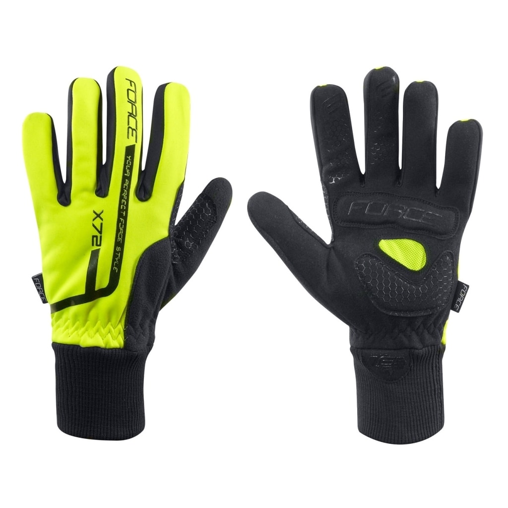 Dlouhoprsté rukavice FORCE zimní X72, fluo | FORCE | Podzimní/zimní rukavice  | MIKEBIKE