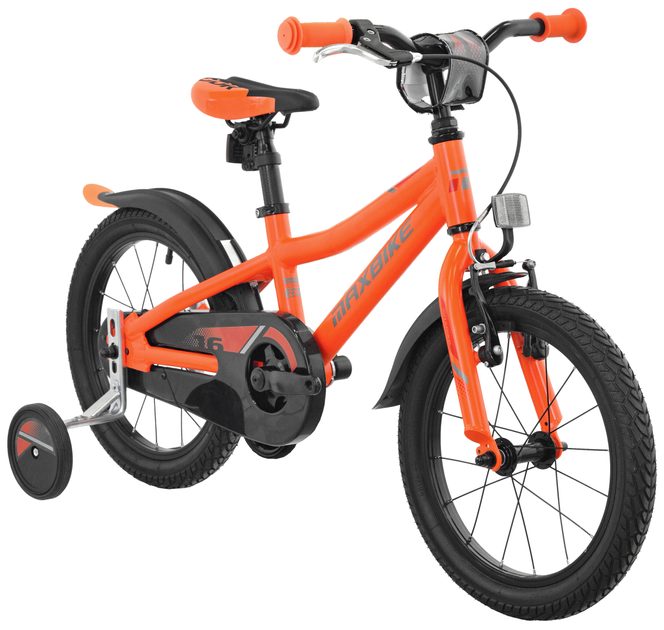 Dětské kolo Maxbike 16" - Oranžová 2022 | Maxbike | Dětská 16" kola, 4-6  let, 100 - 125 cm | Dětská kola, Jízdní kola | MIKEBIKE