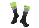 Dlouhé ponožky FORCE RAINBOW, černá-fluo
