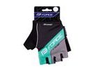 Letní krátkoprsté rukavice FORCE RIVAL, černo-tyrkysové
