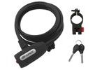 Zámek spirálový FORCE LUX s držákem 180cm/8mm, černý