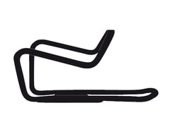 Košík na láhev GHOST ocel, černý mat + bílé logo 