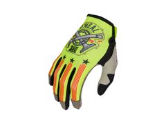 Dlouhoprsté rukavice O'NEAL MAYHEM GLOVE PISTON NEON YELLOW/BLACK/RED 