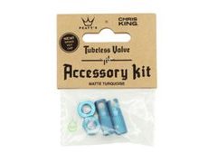 Ventilková sada PEATY'S X CHRIS KING (MK2) TUBELESS VALVES ACCESSORY KIT - tyrkysová/turquoise 