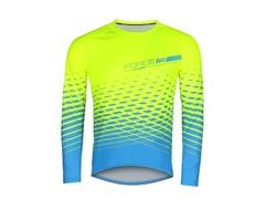 Dres dlouhý rukáv FORCE MTB ANGLE fluo-modrý 