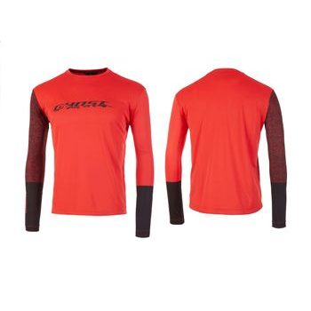 Pánský dres s dlouhým rukávem Ghost Ridge Line Jersey LS, red-black