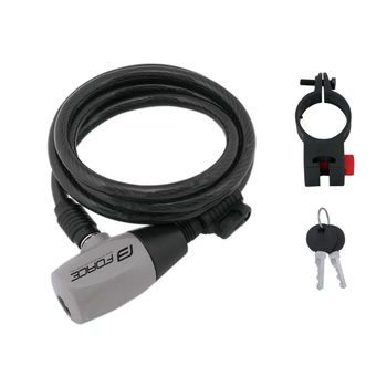 Zámek spirálový FORCE RON s držákem 120cm/8mm, černý