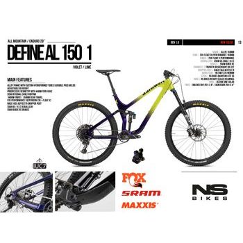 Celoodpružené kolo NS Bike Define AL 1 150 violet/lime 2024