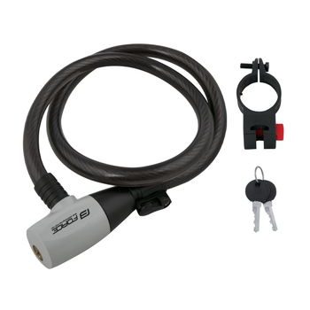 Zámek spirálový FORCE RON s držákem 80cm/12mm, černý