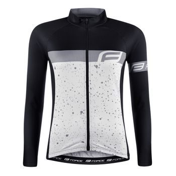 Dámský dres s dlouhým rukávem FORCE SPRAY LADY, bílo-černý