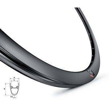 Ráfek MACH1 GRAVEL 17 DISC 622 x 17, 28 děr, černý