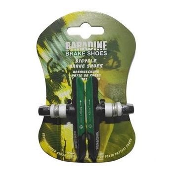 Brzdové špalky Baradine, "V" MTB-959V, černo-zelené