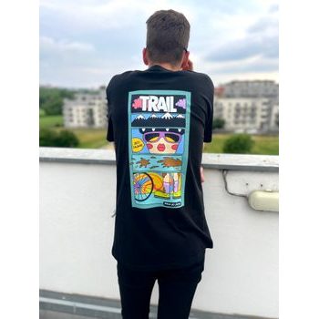 Tričko s krátkým rukávem Kolo je láska JES ŠAJNÍ UNI, černá