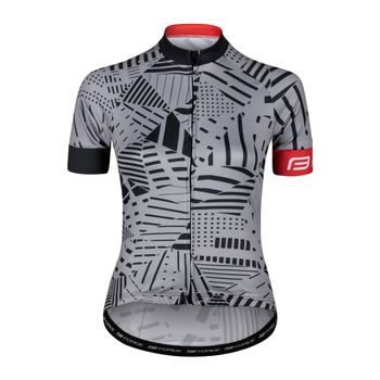 Dámský dres FORCE SHARD LADY krátký rukáv, šedo-černý