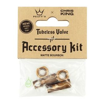 Ventilková sada PEATY'S X CHRIS KING (MK2)TUBELESS VALVES ACCESSORY KIT - bourbon/bronzová